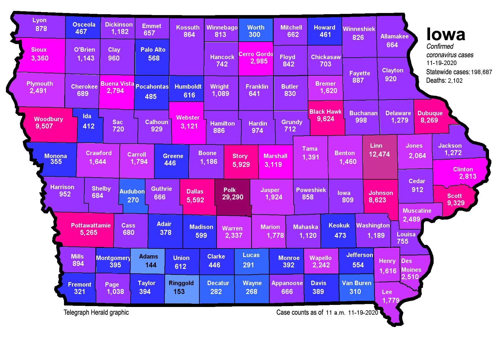 Where is COVID in Iowa? (11/19/20)